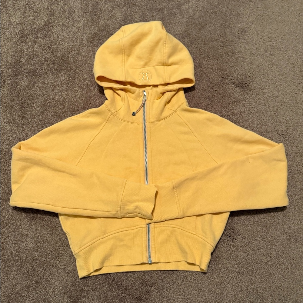 Lululemon Orange Cropped Scuba Hoodie